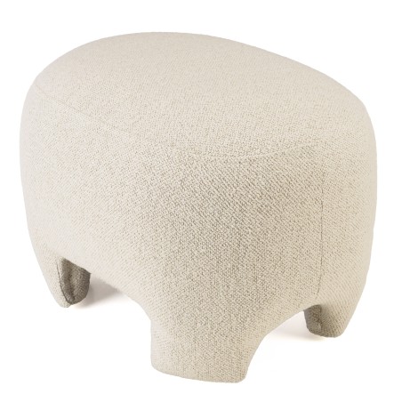 LEOPOLD - Designpoef nr. 1 van beige fijne bouclé stof LEOPOLD